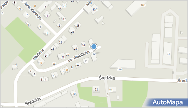 Kórnik, Osiedle Białoboka Stefana, 12, mapa Kórnik