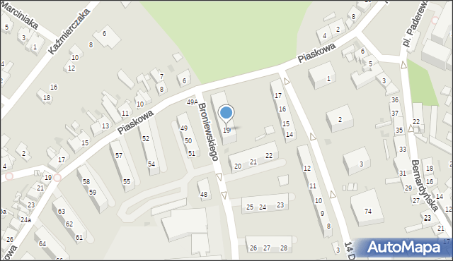 Kościan, Osiedle Piastowskie, 19, mapa Kościan