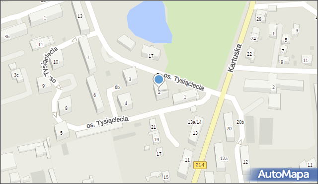 Kościerzyna, Osiedle Tysiąclecia, 2, mapa Kościerzyna