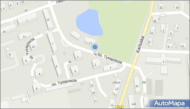 Kościerzyna, Osiedle Tysiąclecia, 7a, mapa Kościerzyna