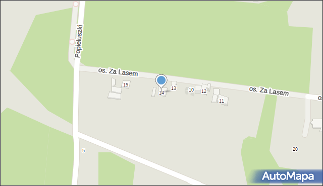 Kościerzyna, Osiedle Za Lasem, 14, mapa Kościerzyna