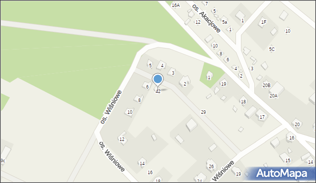 Kosobudz, Osiedle Wiśniowe, 42, mapa Kosobudz