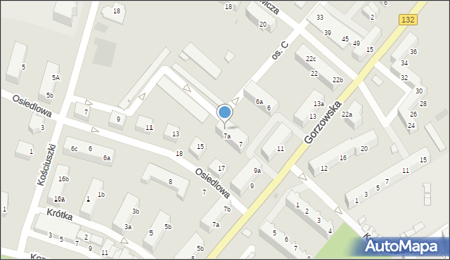 Kostrzyn nad Odrą, Osiedle C, 7b, mapa Kostrzyn nad Odrą