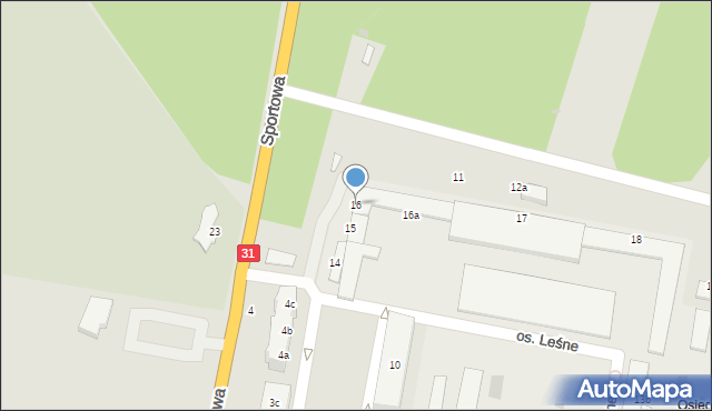 Kostrzyn nad Odrą, Osiedle Leśne, 16, mapa Kostrzyn nad Odrą