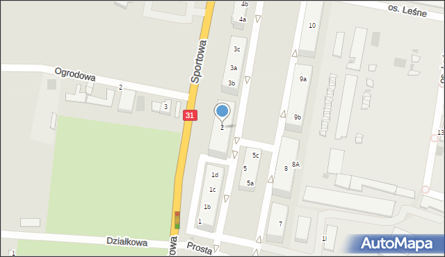 Kostrzyn nad Odrą, Osiedle Leśne, 2, mapa Kostrzyn nad Odrą
