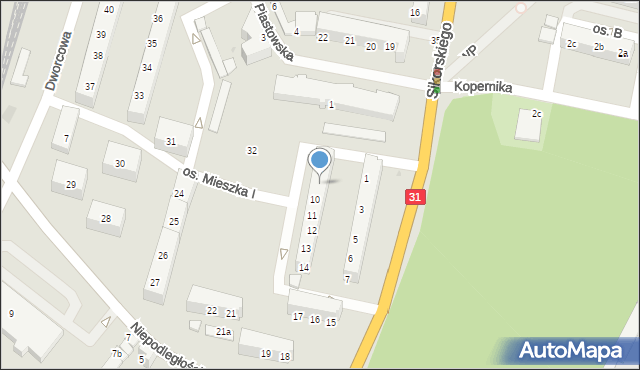 Kostrzyn nad Odrą, Osiedle Mieszka I, 9, mapa Kostrzyn nad Odrą