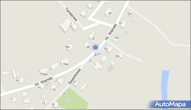 Kostrzyn nad Odrą, Osiedle Warniki, 34, mapa Kostrzyn nad Odrą