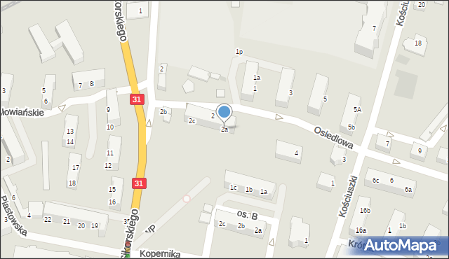 Kostrzyn nad Odrą, Osiedlowa, 2a, mapa Kostrzyn nad Odrą