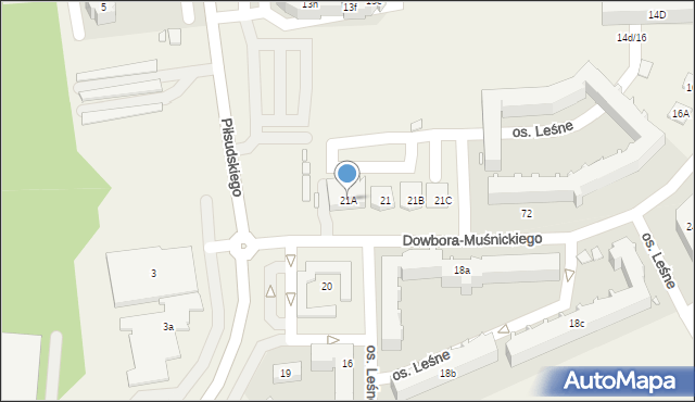 Koziegłowy, Osiedle Leśne, 21A, mapa Koziegłowy