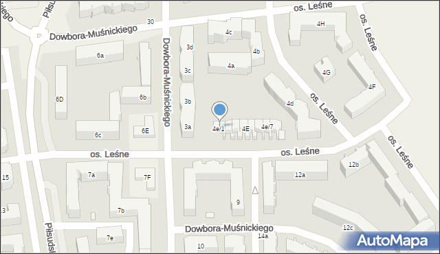 Koziegłowy, Osiedle Leśne, 4e/1, mapa Koziegłowy
