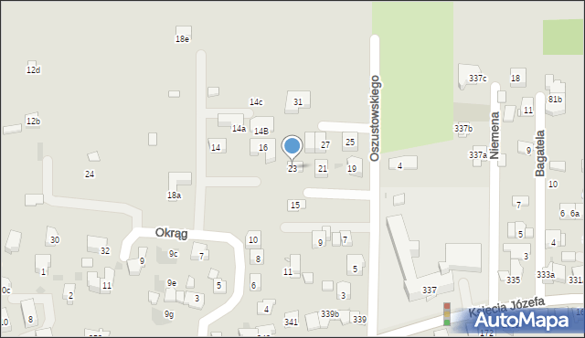 Kraków, Oszustowskiego Wincentego, 23, mapa Krakowa