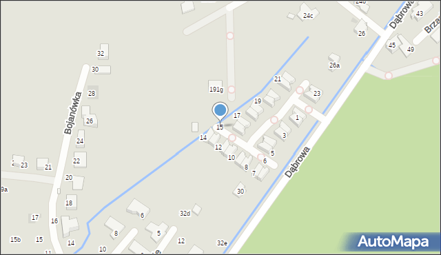 Kraków, Osiedle Srebrne Uroczysko, 15, mapa Krakowa