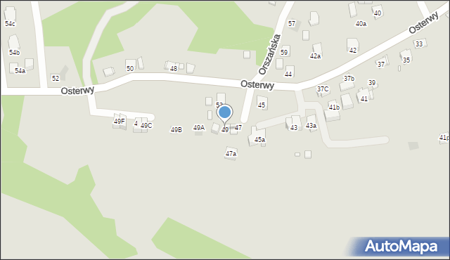 Kraków, Osterwy Juliusza, 49, mapa Krakowa