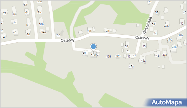 Kraków, Osterwy Juliusza, 49D, mapa Krakowa