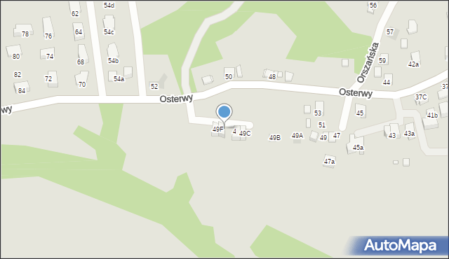 Kraków, Osterwy Juliusza, 49E, mapa Krakowa