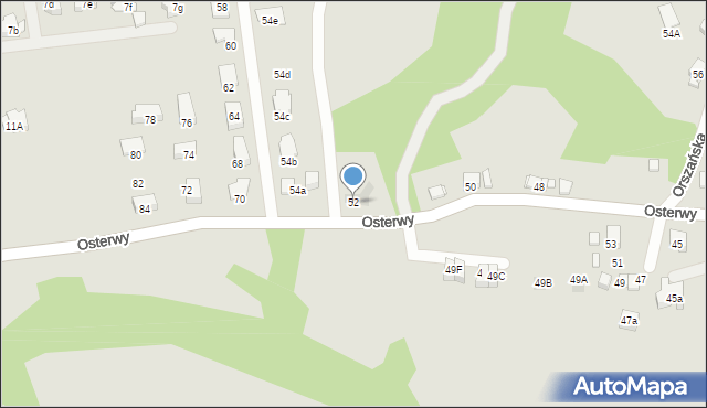 Kraków, Osterwy Juliusza, 52, mapa Krakowa