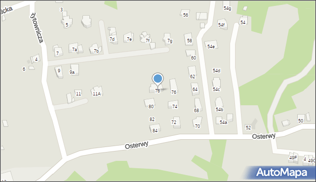 Kraków, Osterwy Juliusza, 78, mapa Krakowa