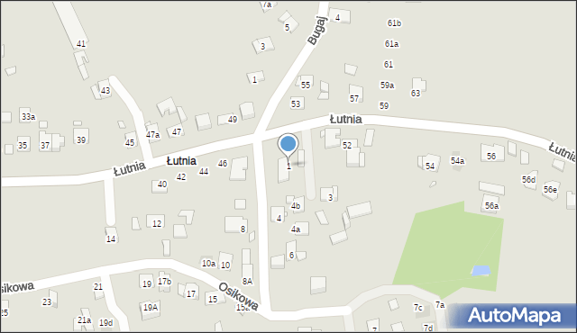 Kraków, Osikowa, 1, mapa Krakowa