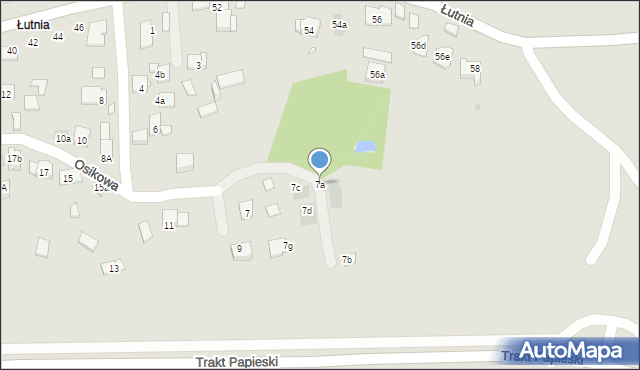 Kraków, Osikowa, 7a, mapa Krakowa