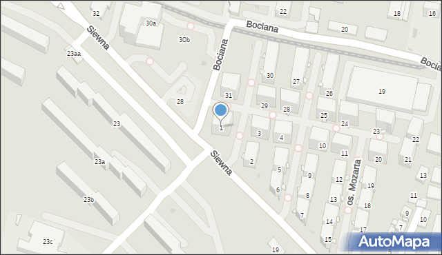 Kraków, Osiedle Mozarta Wolfganga Amadeusa, 1, mapa Krakowa