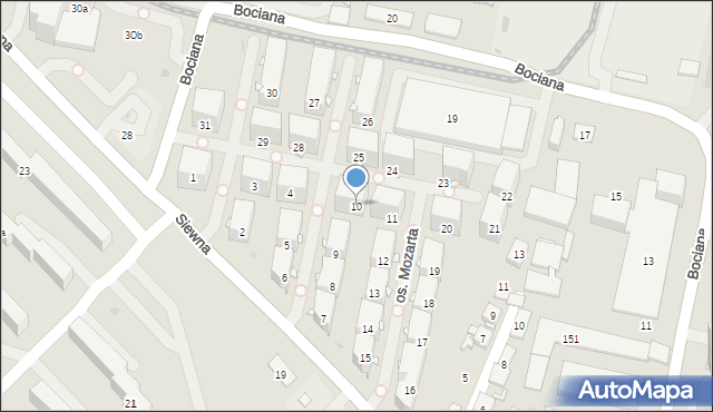 Kraków, Osiedle Mozarta Wolfganga Amadeusa, 10, mapa Krakowa