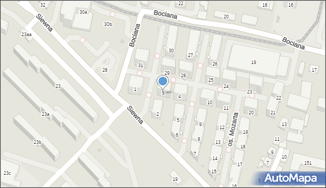 Kraków, Osiedle Mozarta Wolfganga Amadeusa, 3, mapa Krakowa