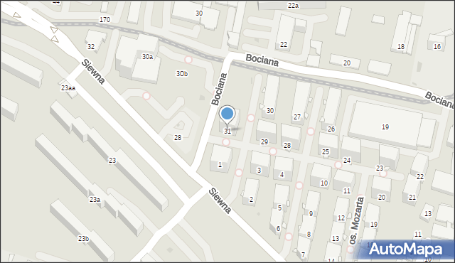 Kraków, Osiedle Mozarta Wolfganga Amadeusa, 31, mapa Krakowa