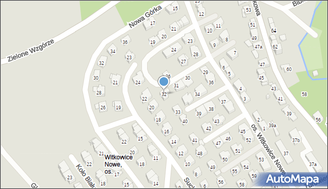 Kraków, Osiedle Witkowice Nowe, 32, mapa Krakowa