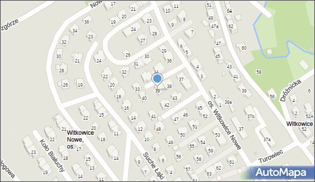 Kraków, Osiedle Witkowice Nowe, 39, mapa Krakowa