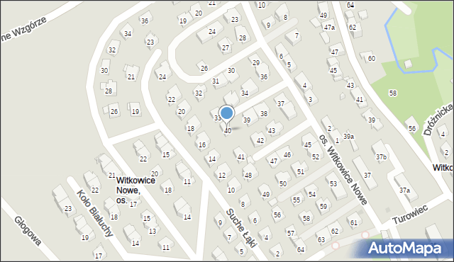 Kraków, Osiedle Witkowice Nowe, 40, mapa Krakowa