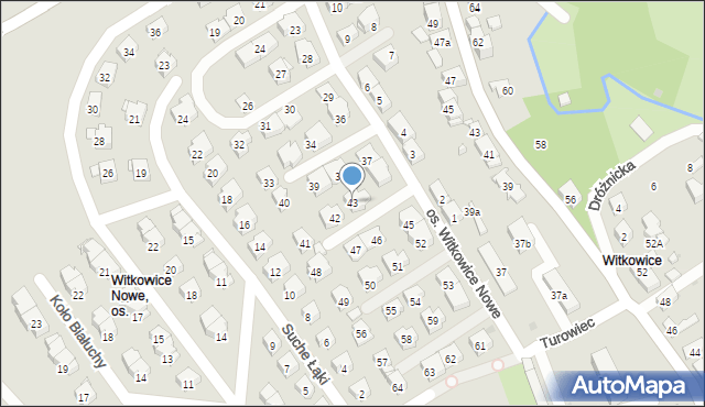Kraków, Osiedle Witkowice Nowe, 43, mapa Krakowa