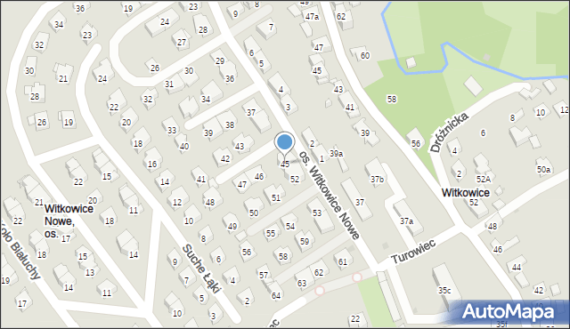 Kraków, Osiedle Witkowice Nowe, 45, mapa Krakowa