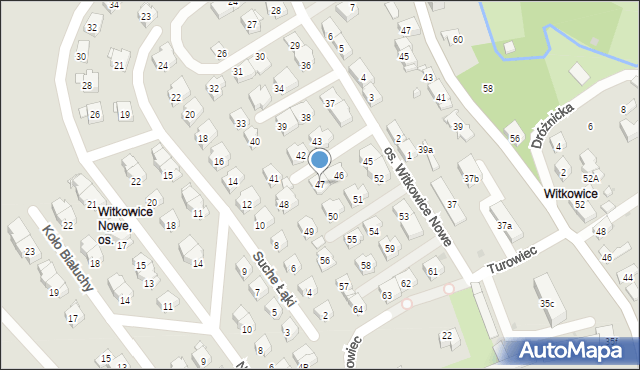 Kraków, Osiedle Witkowice Nowe, 47, mapa Krakowa