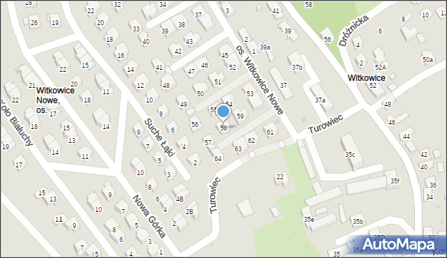 Kraków, Osiedle Witkowice Nowe, 58, mapa Krakowa