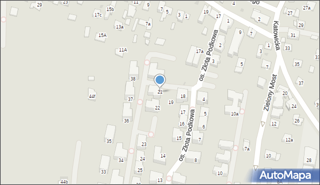 Kraków, Osiedle Złota Podkowa, 21, mapa Krakowa