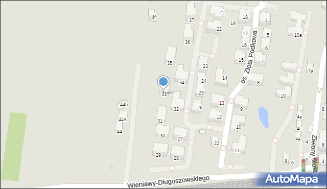 Kraków, Osiedle Złota Podkowa, 33, mapa Krakowa