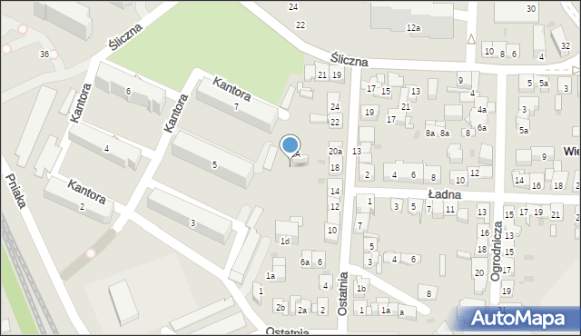 Kraków, Ostatnia, 16A, mapa Krakowa