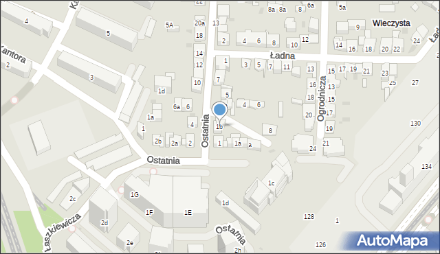 Kraków, Ostatnia, 1b, mapa Krakowa