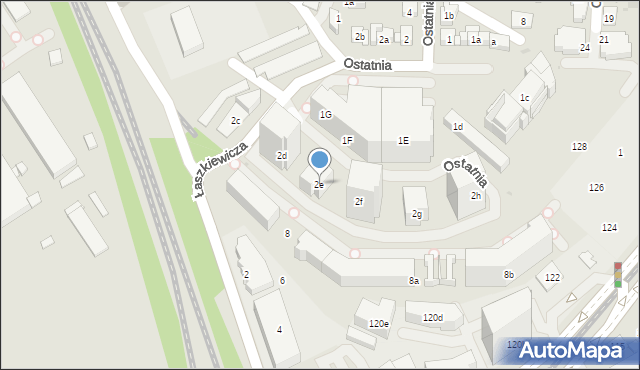 Kraków, Ostatnia, 2e, mapa Krakowa