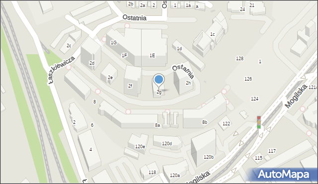 Kraków, Ostatnia, 2g, mapa Krakowa