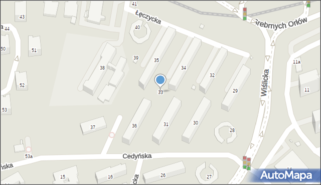 Kraków, Osiedle Tysiąclecia, 33, mapa Krakowa