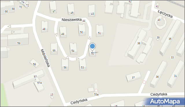 Kraków, Osiedle Tysiąclecia, 52, mapa Krakowa