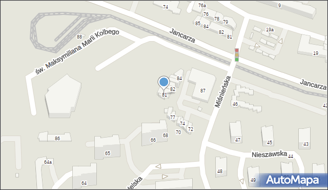 Kraków, Osiedle Tysiąclecia, 81, mapa Krakowa