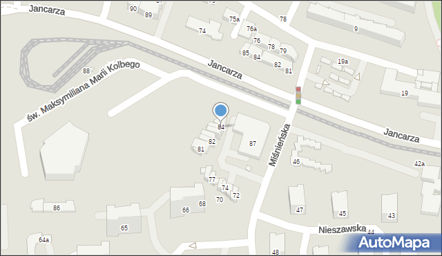 Kraków, Osiedle Tysiąclecia, 84, mapa Krakowa