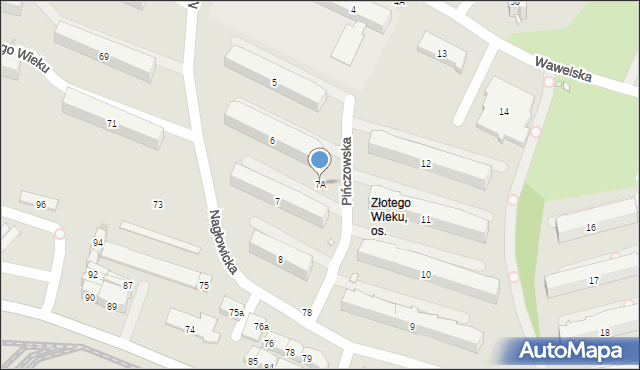 Kraków, Osiedle Złotego Wieku, 7A, mapa Krakowa