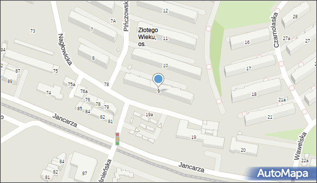 Kraków, Osiedle Złotego Wieku, 9, mapa Krakowa