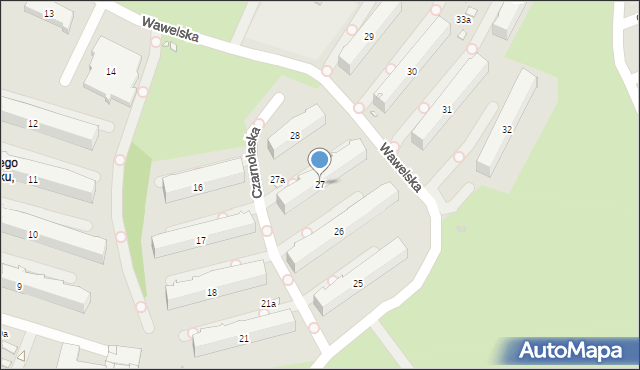 Kraków, Osiedle Złotego Wieku, 27, mapa Krakowa