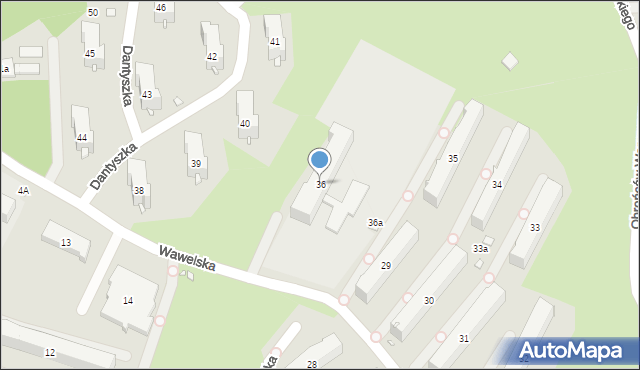 Kraków, Osiedle Złotego Wieku, 36, mapa Krakowa
