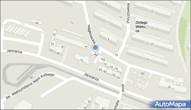 Kraków, Osiedle Złotego Wieku, 75a, mapa Krakowa