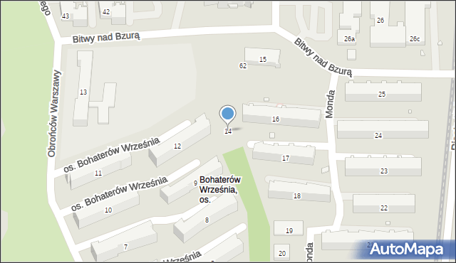 Kraków, Osiedle Bohaterów Września, 14, mapa Krakowa